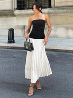 Sleeveless Pleated Long Dress Dresses
