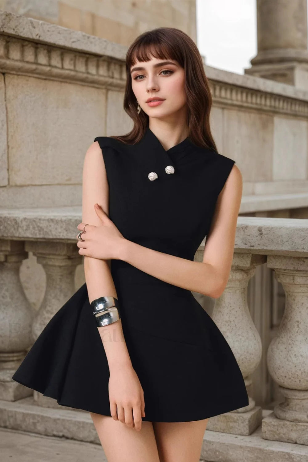 Sleeveless Slim Mini Work Dress Black / S Main image