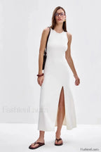Sleeveless Split Bodycon Work Dress