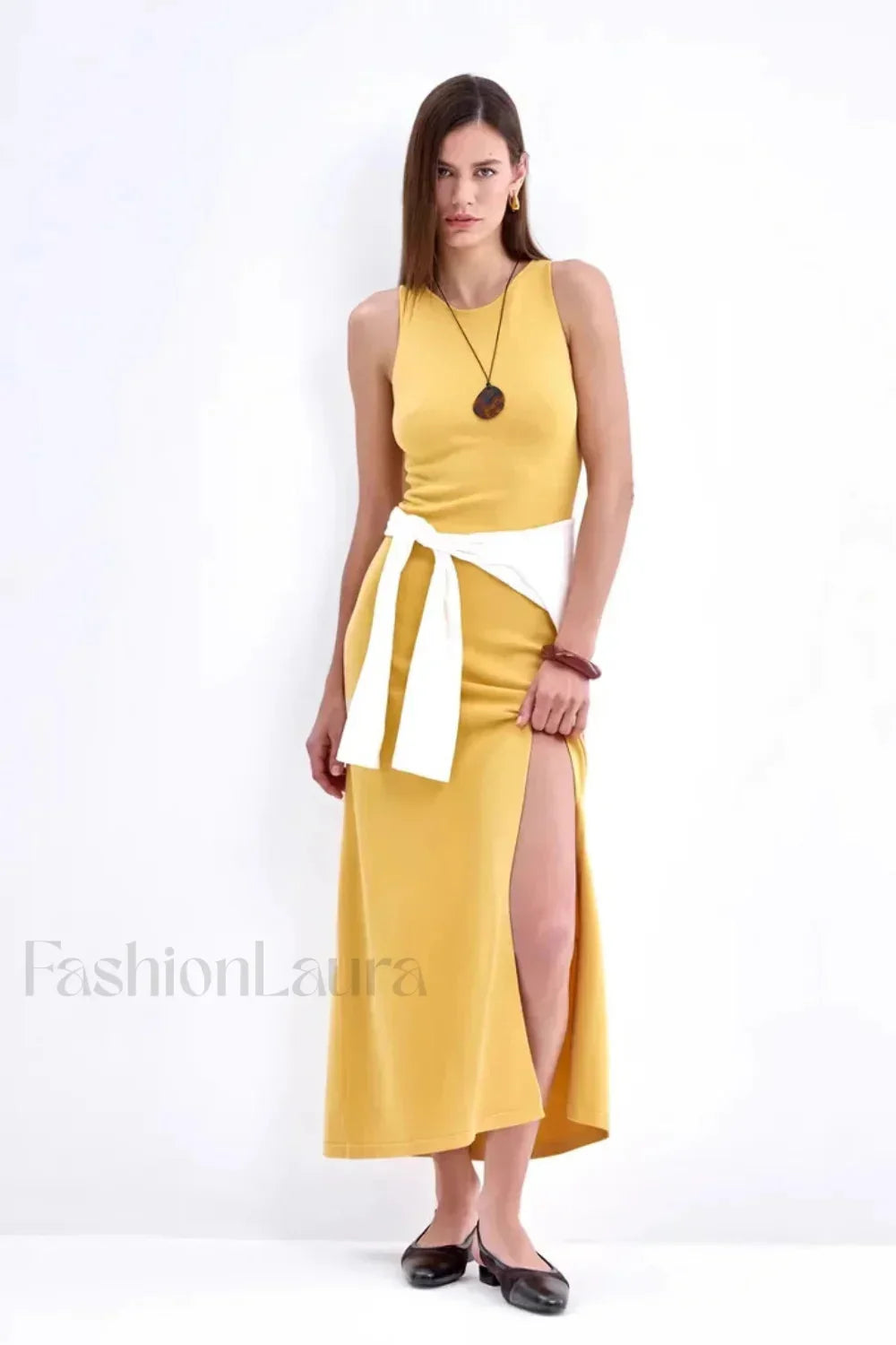 Sleeveless Split Bodycon Work Dress