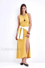 Sleeveless Split Bodycon Work Dress