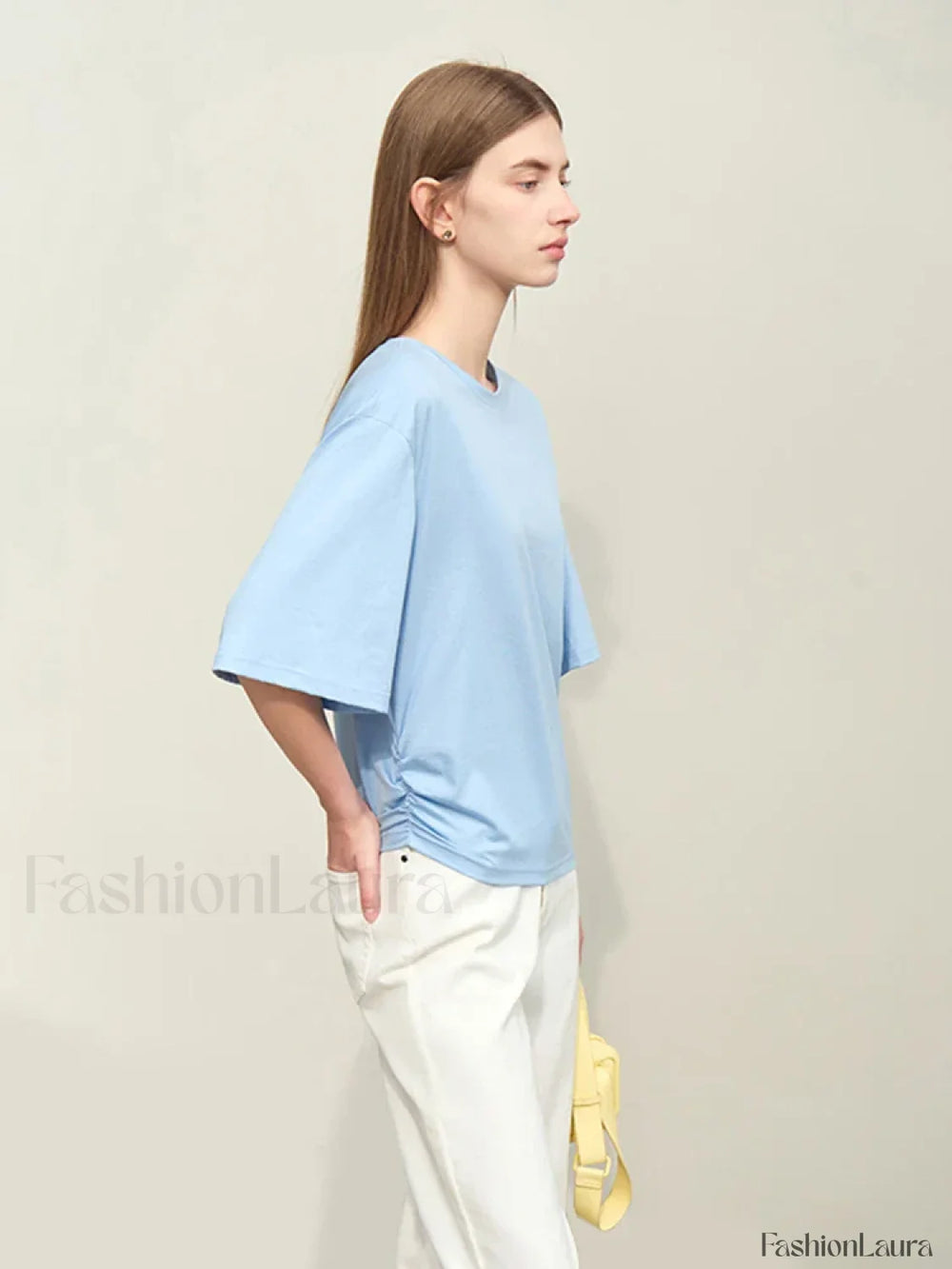 Slightly Elastic Loose Cotton T Shirt