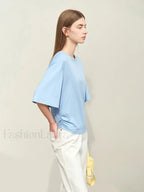 Slightly Elastic Loose Cotton T Shirt