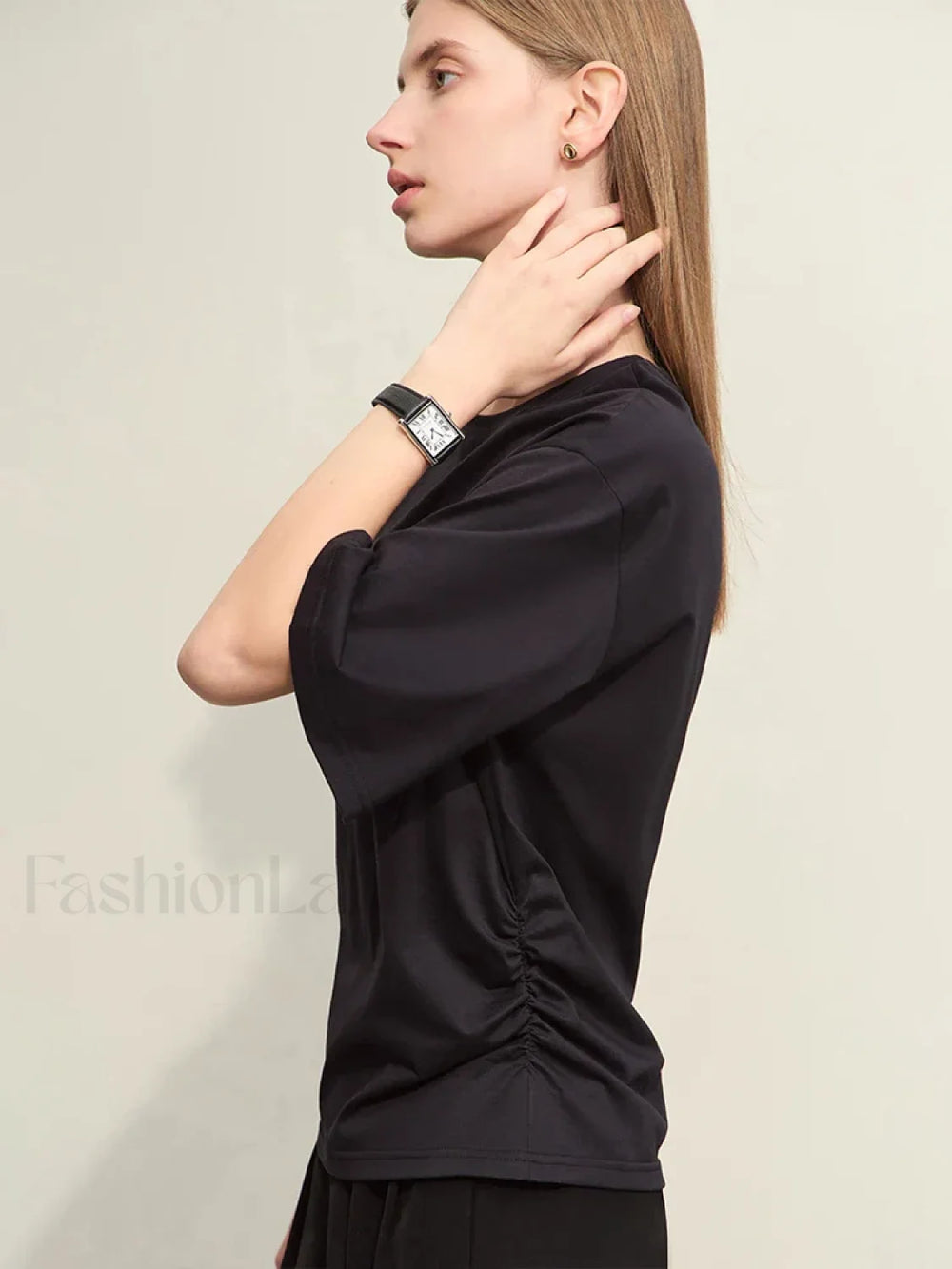 Slightly Elastic Loose Cotton T Shirt