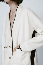 Slim Fit Patchwork Knit Cardigan
