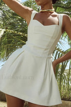 Slim Fit Waist Spice Girl Strappy Mini Dress