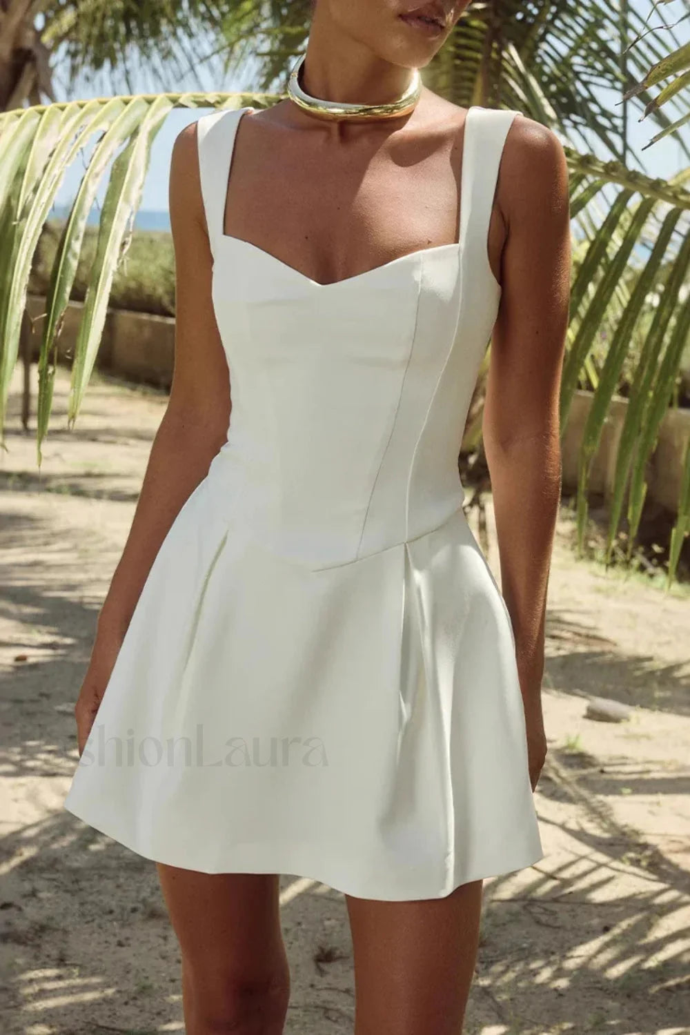 Slim Fit Waist Spice Girl Strappy Mini Dress