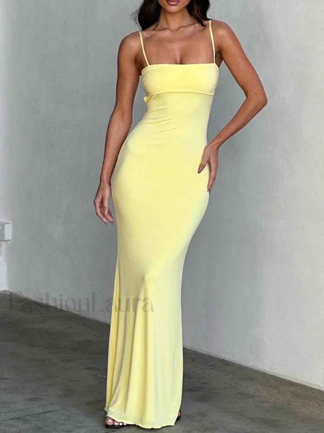 Slim Square Strap Party Maxi Dress Main image