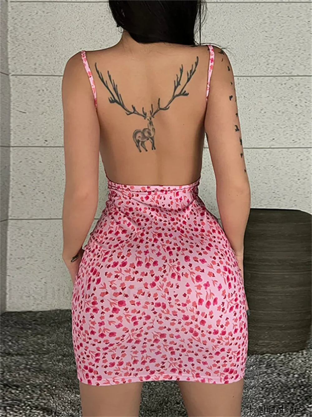 Sling Wrap Bodycon Floral Dress