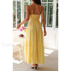 Smocked Bow Front Midi Dress
