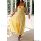 Smocked Bow Front Midi Dress