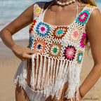Snake Print Halter Mini Cover Up WHITE / S