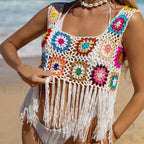 Snake Print Halter Mini Cover Up WHITE / S