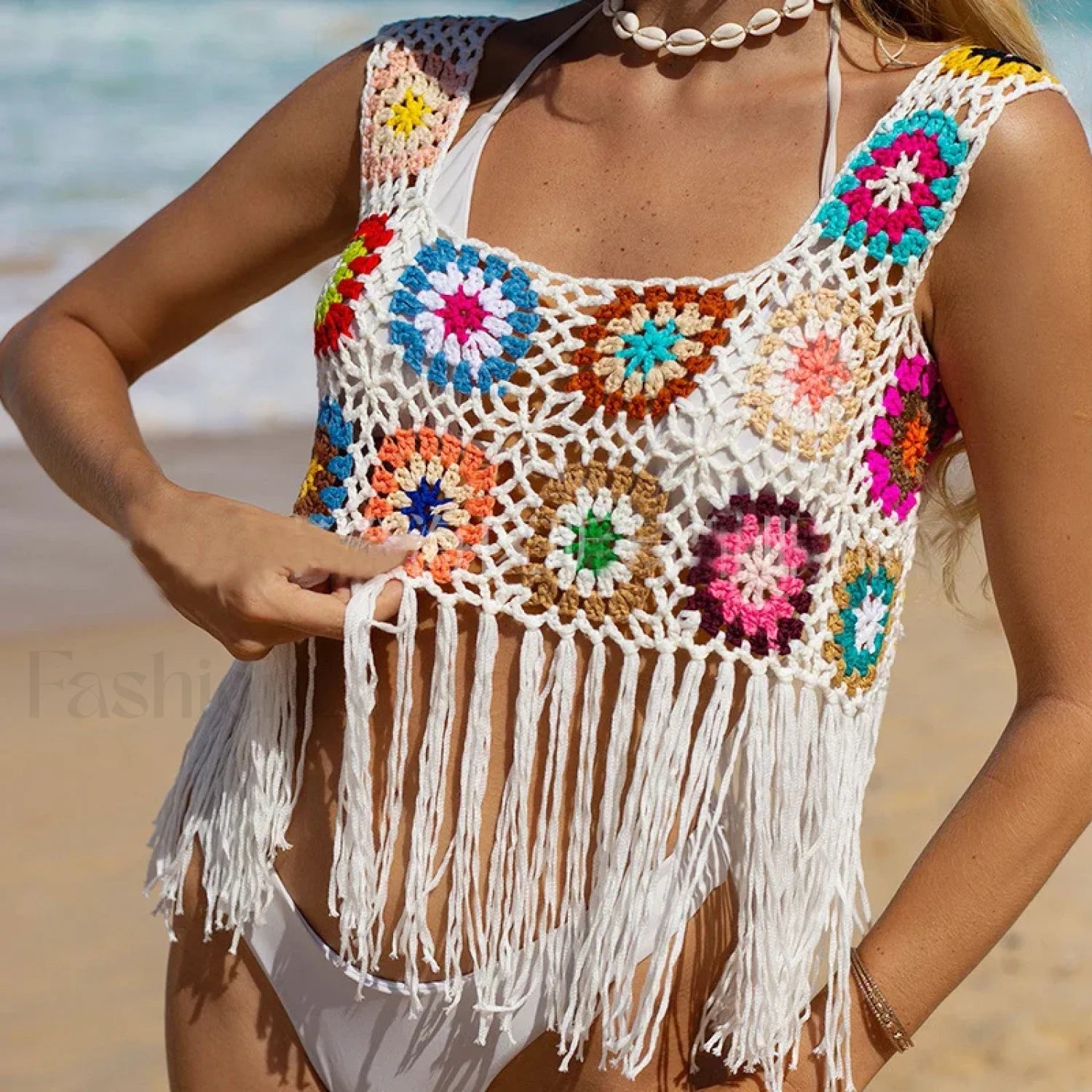 Snake Print Halter Mini Cover Up WHITE / S