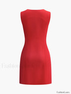 Snug V Neck Sleeveless Short Dress Dresses