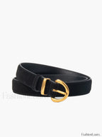 Soft Buckle Leather Belt Black / One Size Belts