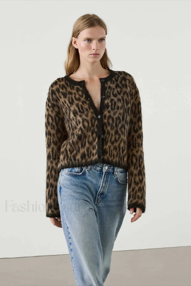 Soft Waxy Round Neck Cardigan Main image
