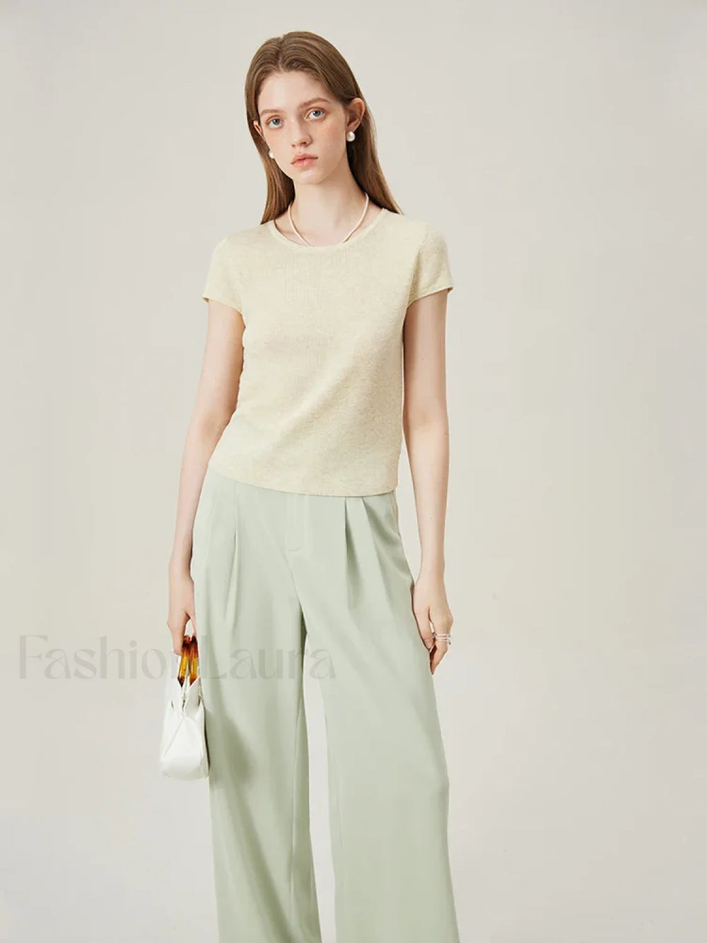 Soft Wool Lace Up Summer Grey T Shirt