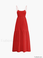 Solid Backless Long Dress Dresses