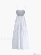 Solid Backless Long Dress Dresses