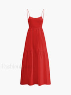 Solid Backless Long Dress Dresses