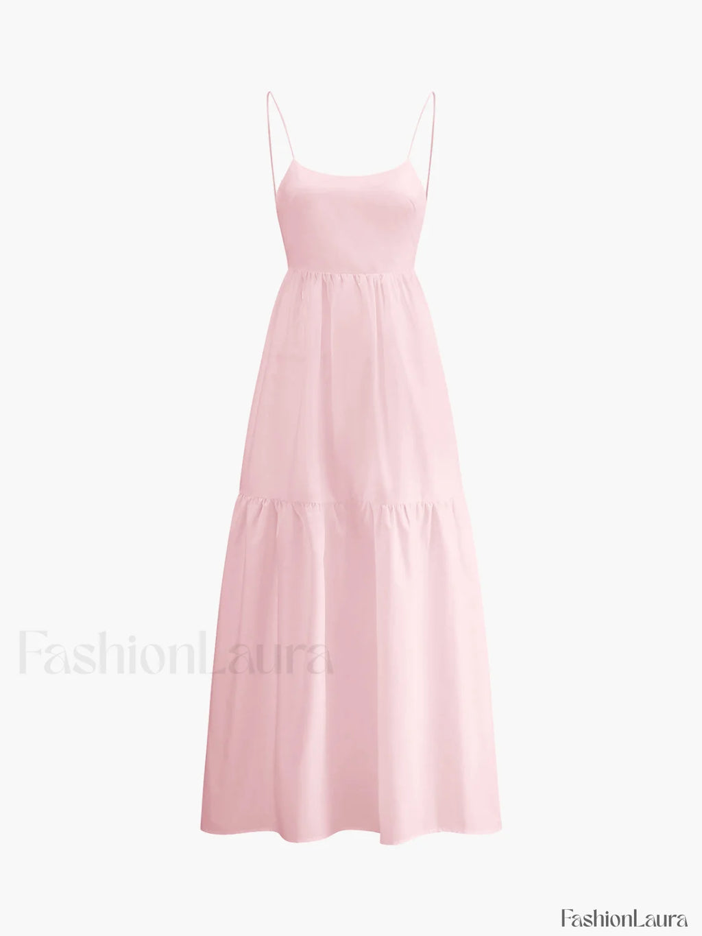Solid Backless Long Dress Pink / XS Dresses
