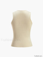 Solid Basic Tank Top Sweater Vests