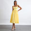 Solid Cami High Waist Midi Dress Yellow / S