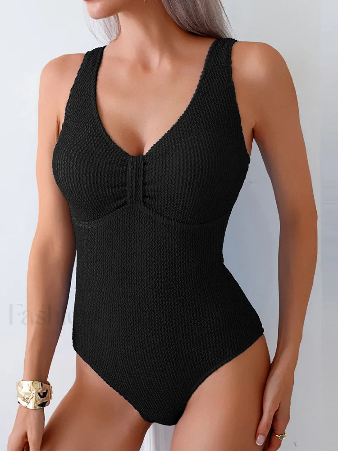 Solid Classic Backless One Piece Secondary image