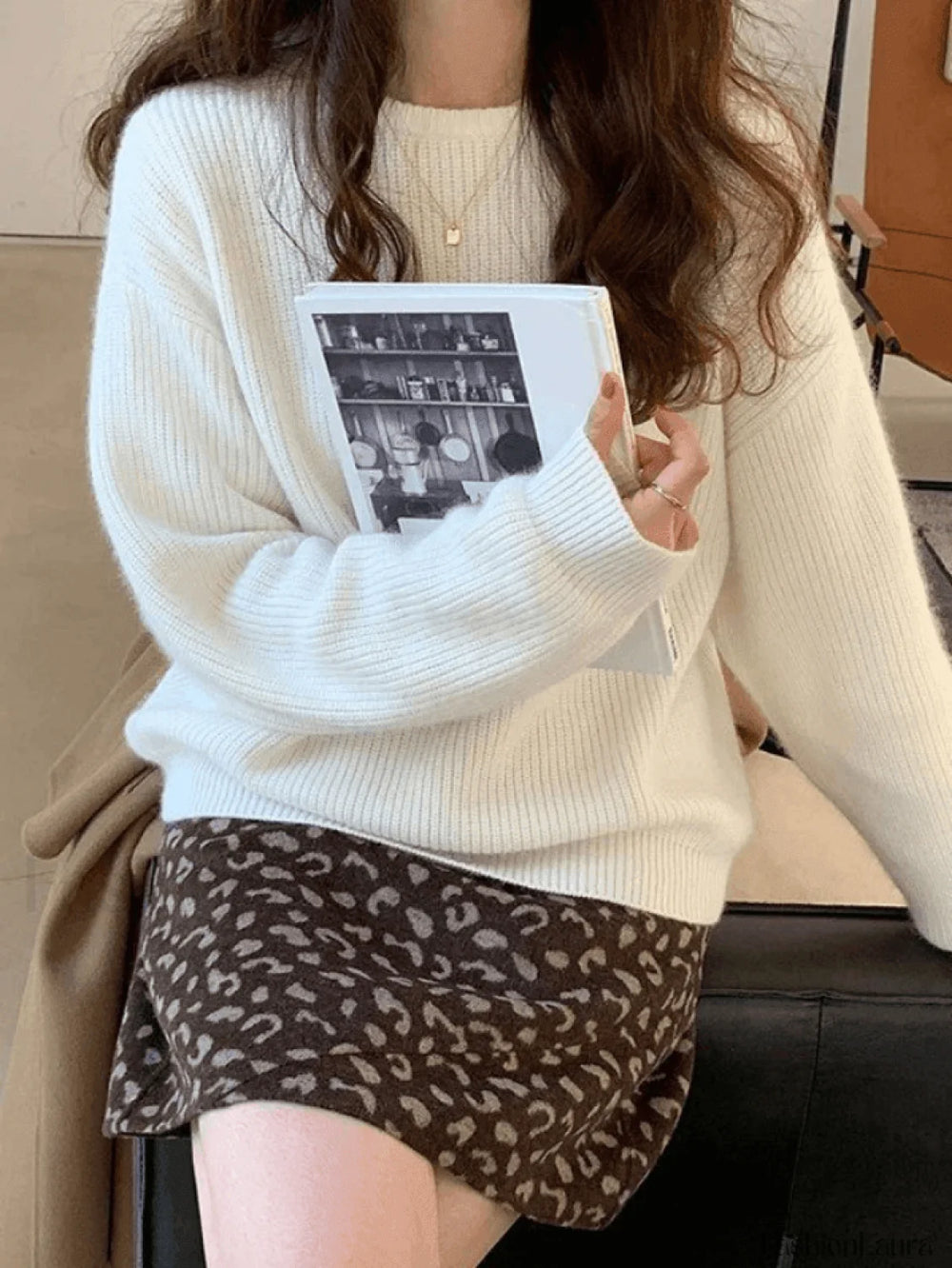 Solid Color Crew Neck Pullover Sweater Sweaters