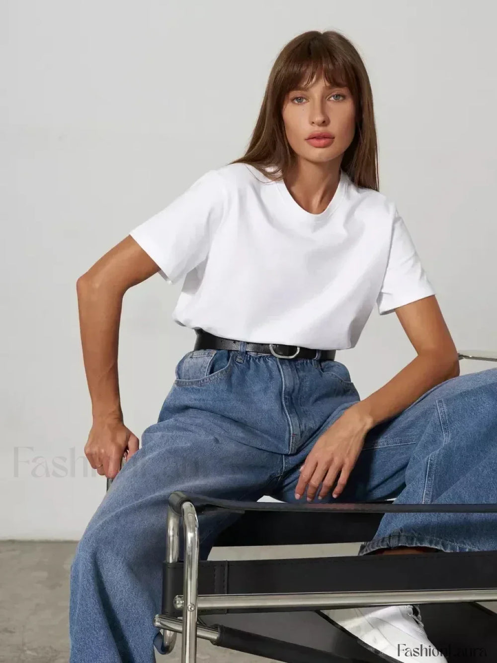 Solid Cotton Basic Short Sleeve T Shirt WHITE / S