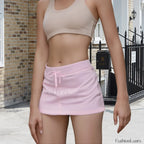 Solid Drawstring Bodycon Skirt