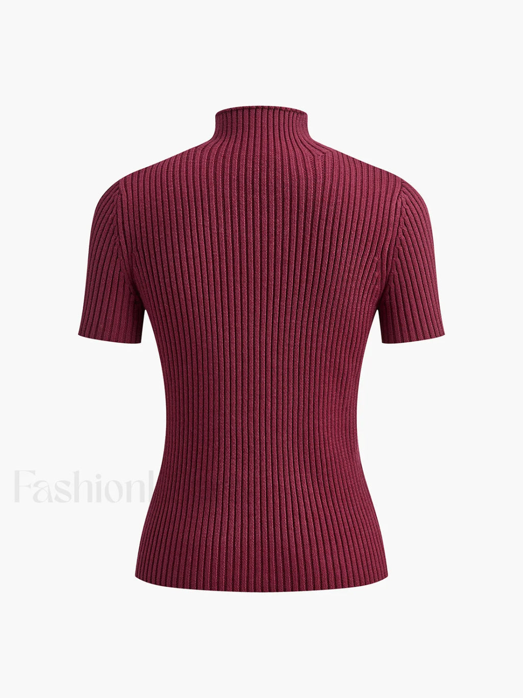 Solid High Neck Split Ribbed Knit Two Pieces Skirt Set Sweater Co ords
