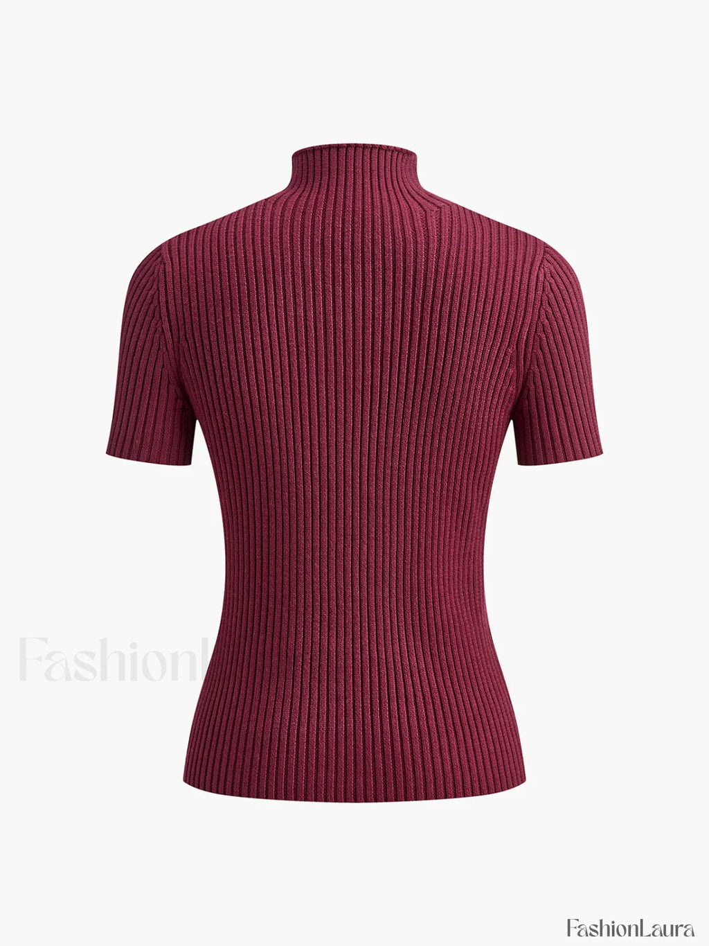 Solid High Neck Split Ribbed Knit Two Pieces Skirt Set Sweater Co ords