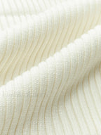 Solid High Neck Split Ribbed Knit Two Pieces Skirt Set Sweater Co ords