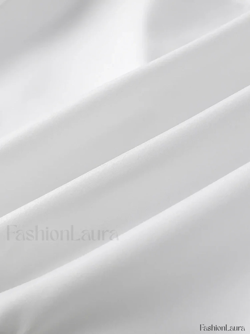 Solid Long White Office Top Blouse