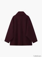 Solid Oversized Pocket Button Coat Wool Coats