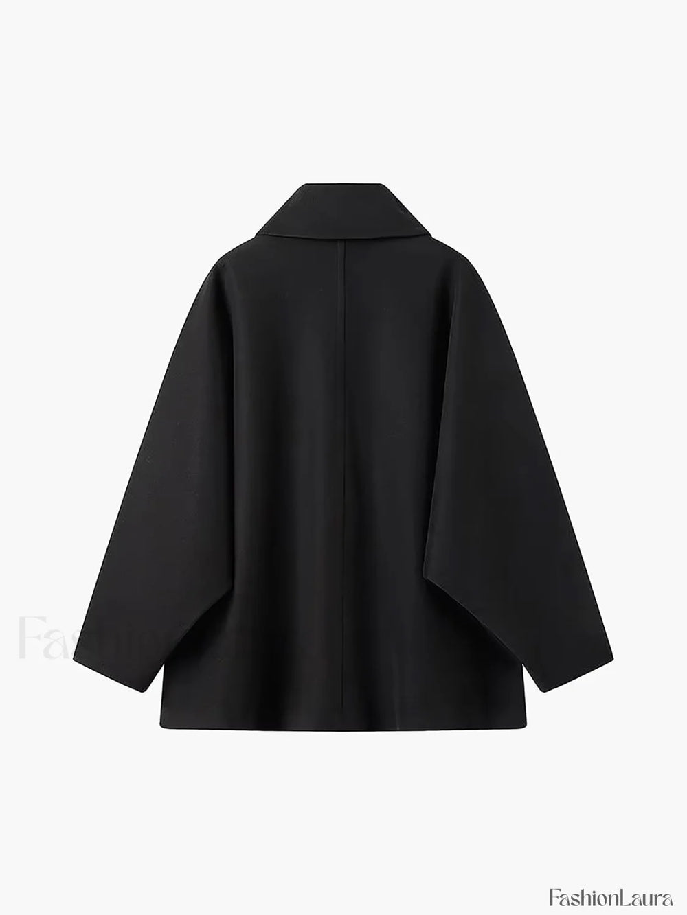 Solid Oversized Pocket Button Coat Wool Coats