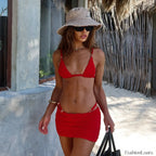 Solid Skirt Micro Bikini Set