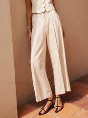 Solid Suit Graceful Straight Leg Pants Pants