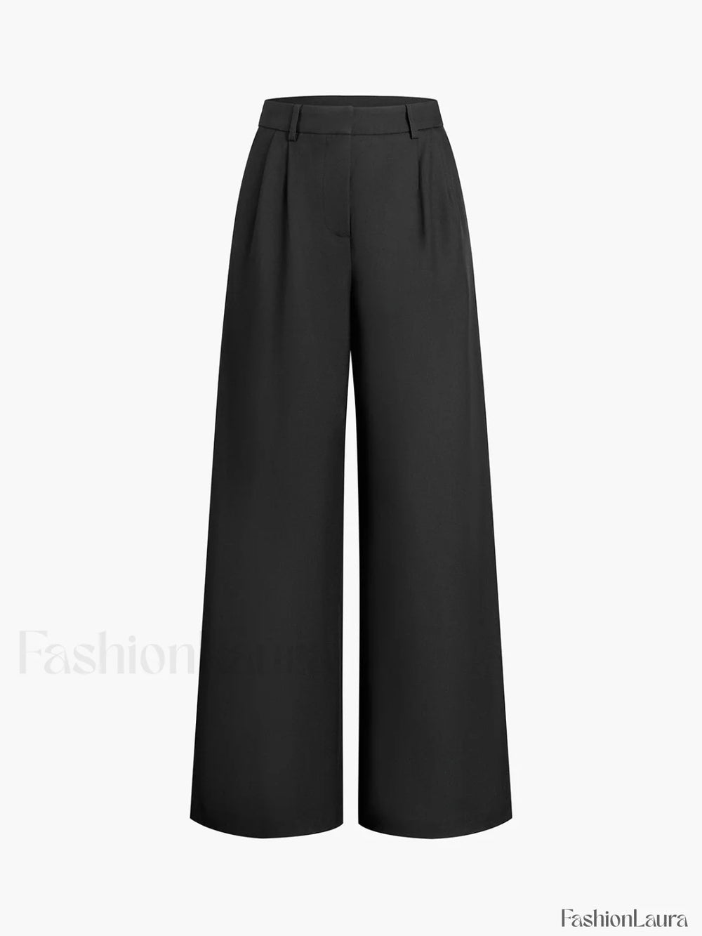Solid Wide Leg Pants Without Belt Pants