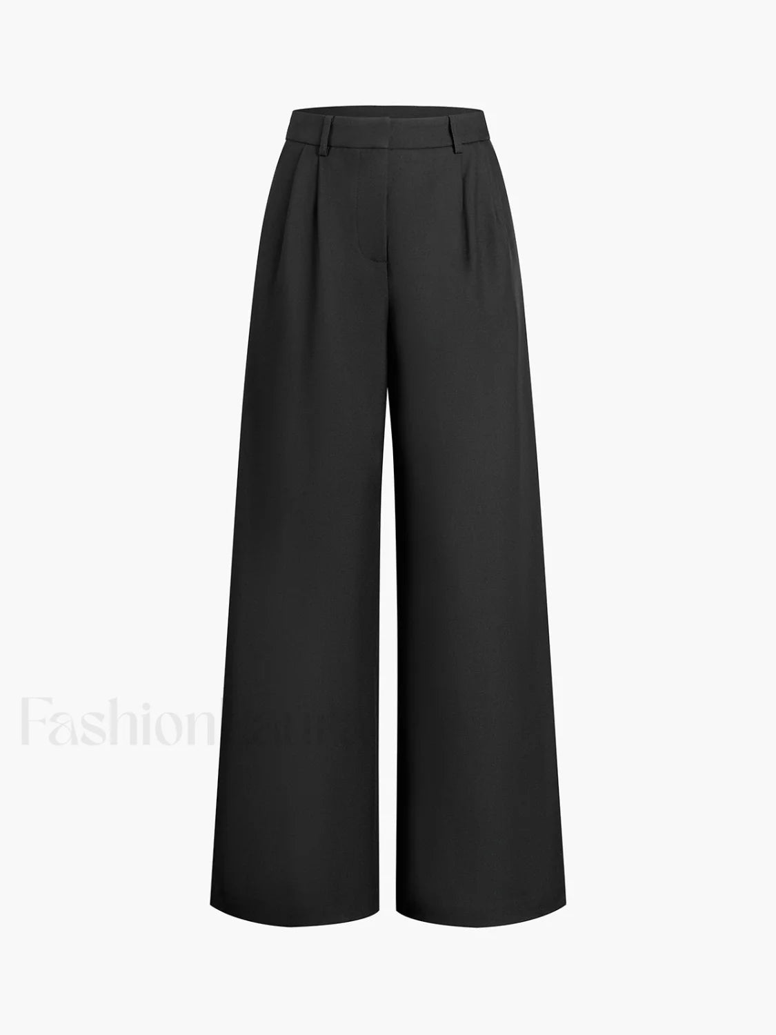 Solid Wide Leg Pants Without Belt Pants