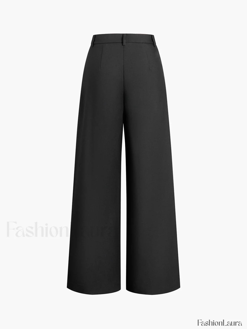 Solid Wide Leg Pants Without Belt Pants
