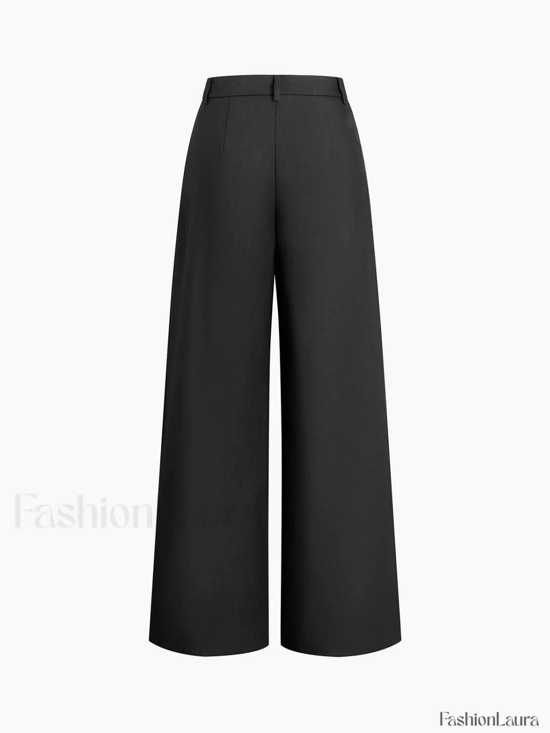 Solid Wide Leg Pants Without Belt Pants