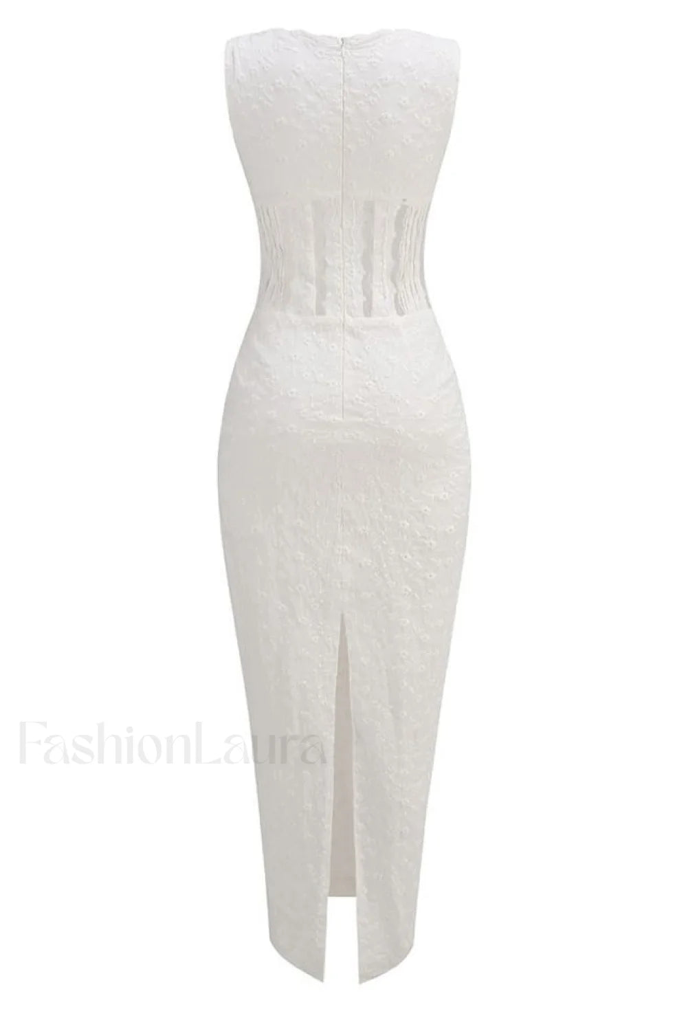 Sophina English Embroidery Charming Deep V Maxi Dress