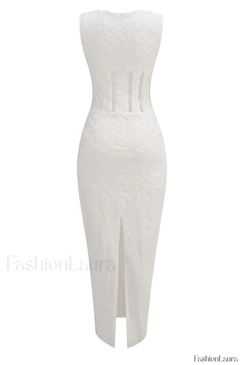 Sophina English Embroidery Charming Deep V Maxi Dress