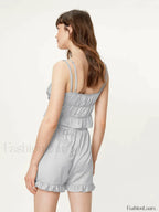 Spaghetti Strap Crop Shorts Two Piece Set