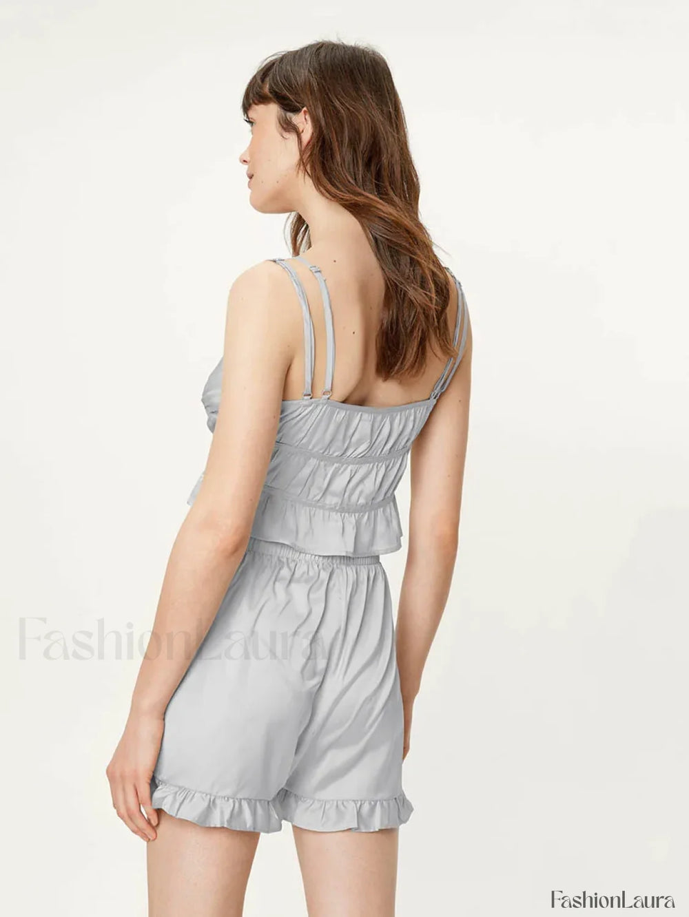 Spaghetti Strap Crop Shorts Two Piece Set