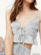 Spaghetti Strap Crop Shorts Two Piece Set