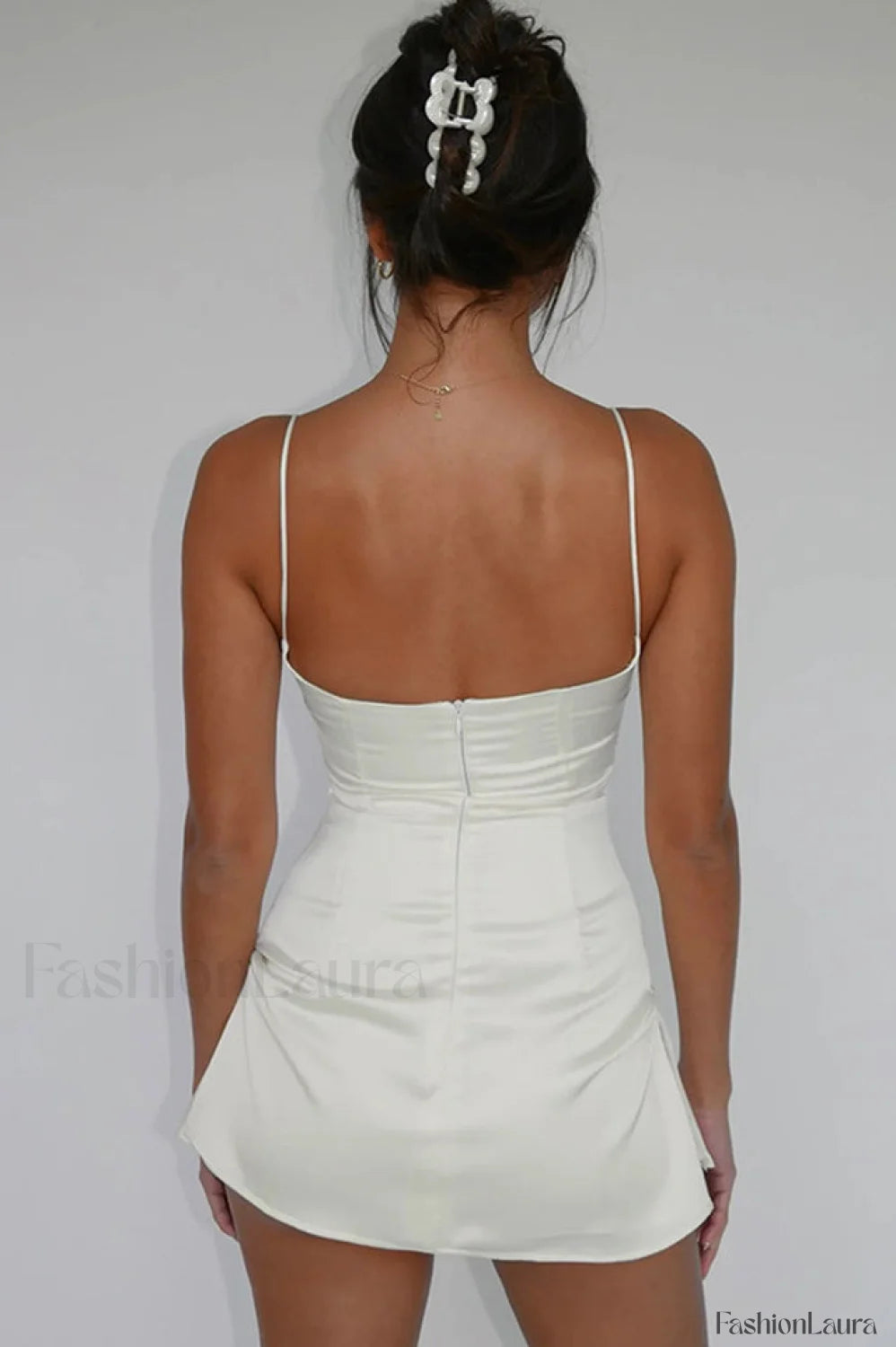 Spaghetti Strap Stylish Mini Satin Dress